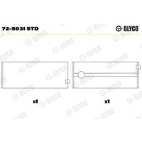 Lagerschalen, Kurbelwelle GLYCO 72-5031 STD von Glyco