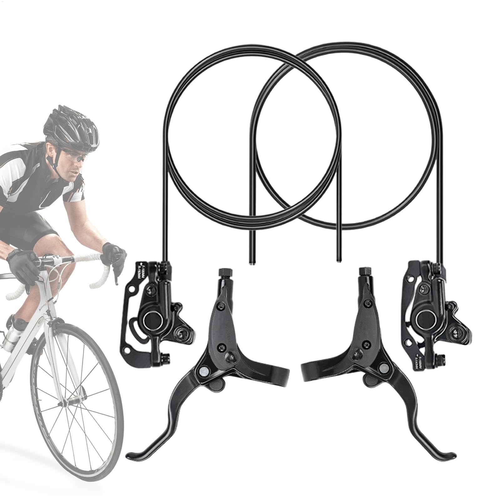 Gmokluytw Ebike Hydraulische Bremsen - Hydraulische Scheibenbremse hinten, vorne 85 cm und hinten 145 cm, hydraulisches Scheibenbremsen-Set für Elektrofahrräder von Gmokluytw