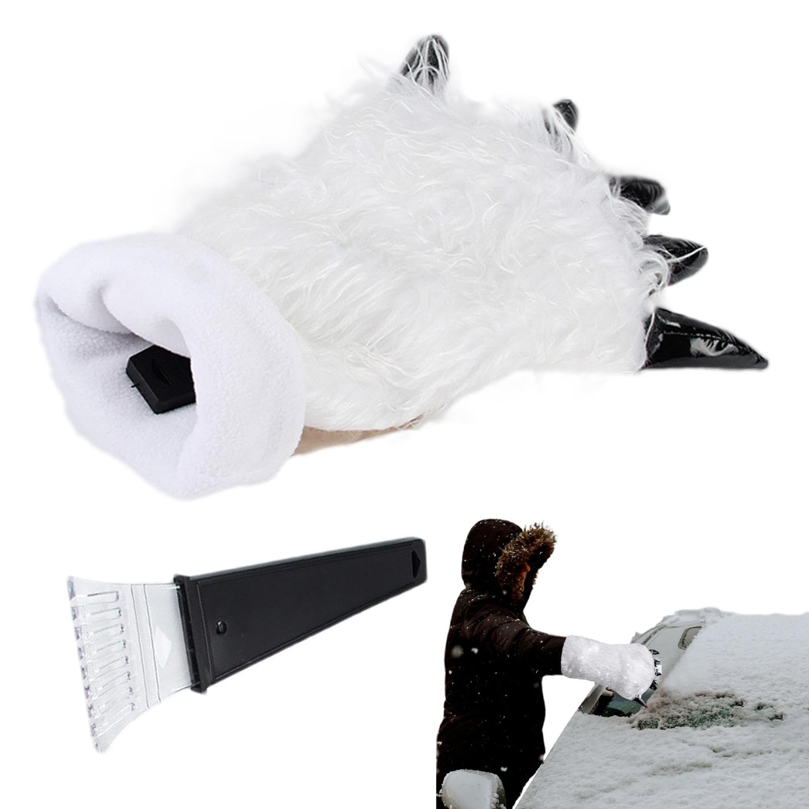 Gmokluytw Eiskratzer Handschuhe | Fenster Eiskratzer - Bequemer Schneeschaber Bär Klauenhandschuhe für Winter Schnee und Eisentferner von Gmokluytw