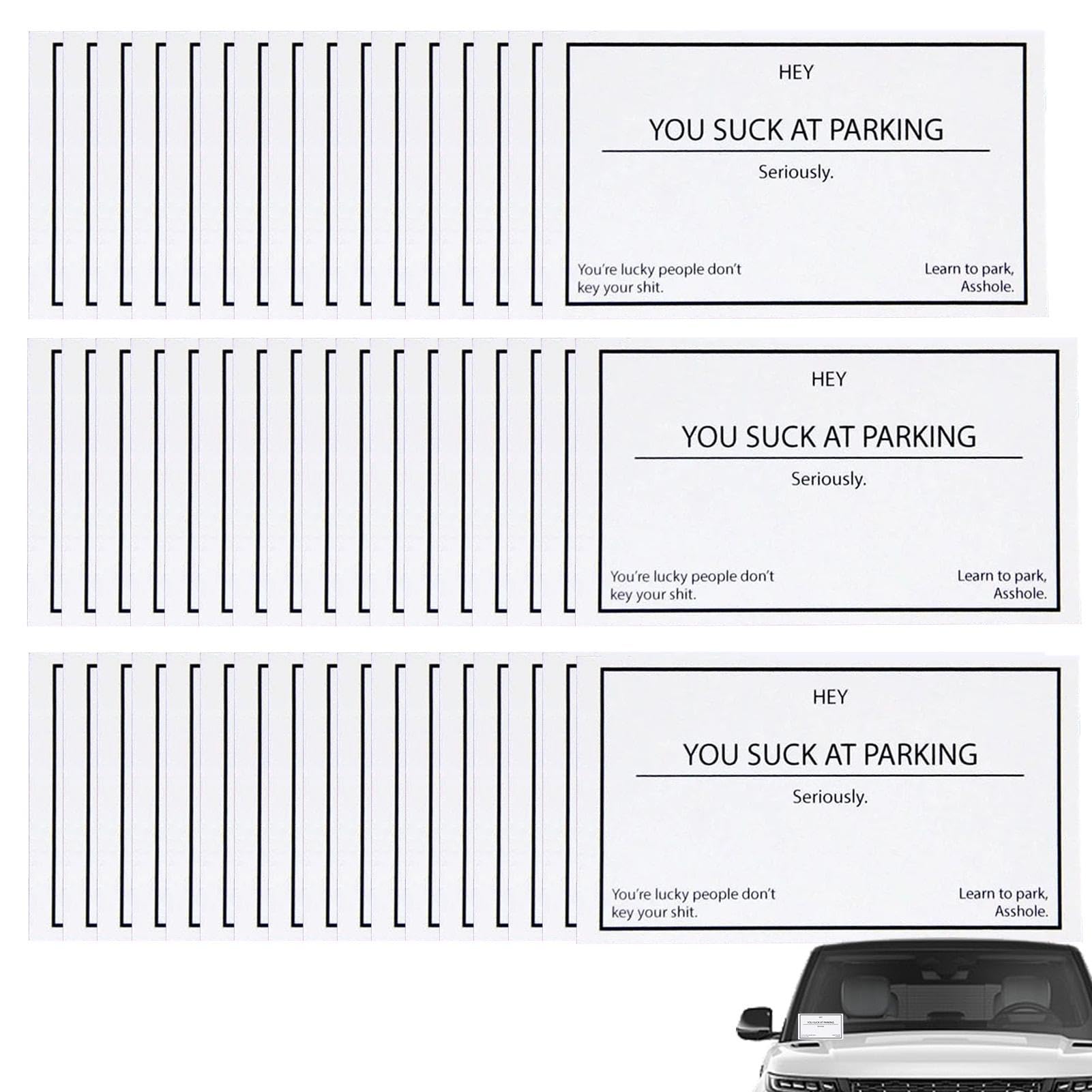 Gmokluytw You Suck at Parking Cards, Funny Parking Violation Cards, Learn to Park & Gag Note Cards, Funny Print Prank Cards, Car Accessories for Bad Parking Adults von Gmokluytw