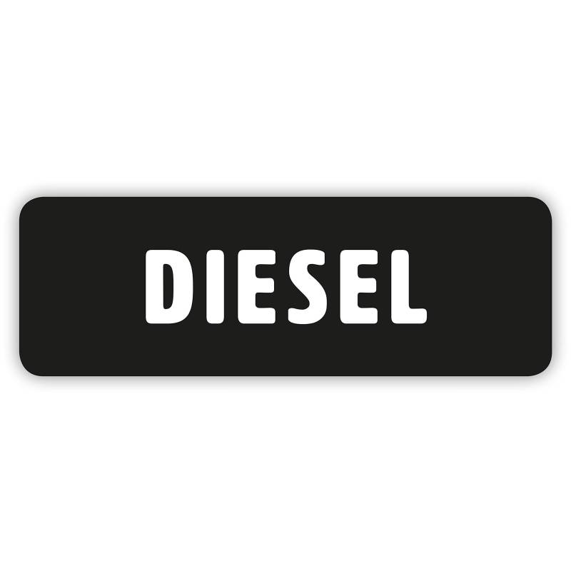 Gobrecht & Ulrich 4 Stück - „Diesel“-Aufkleber für Tankdeckel/Tankklappe - 6,6 x 2,2 cm von Gobrecht & Ulrich