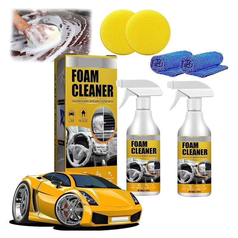 Car Interior Foam Refinisher Cleaner,Multi Purpose Foam Cleaner, All Around Master Foam Cleaner,Car Magic Foam,Traveltopp Foam Cleaner,Magic Foam Cleaner Spray All Purpose,Remove Stains & Dirt (2PC) von Godemmio