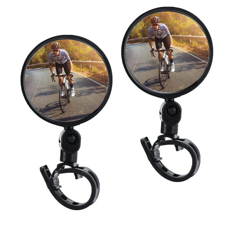 Fahrradspiegel 2 Stück 360° HD Drehbar Klappbar Fahrrad Rückspiegel Sicherer Konvexer Spiegel für Lenker 20-38mm Fahrradlenker Spiegel für Fahrrad Rennrad Roller Mountainbike Rennräder von Goerpn
