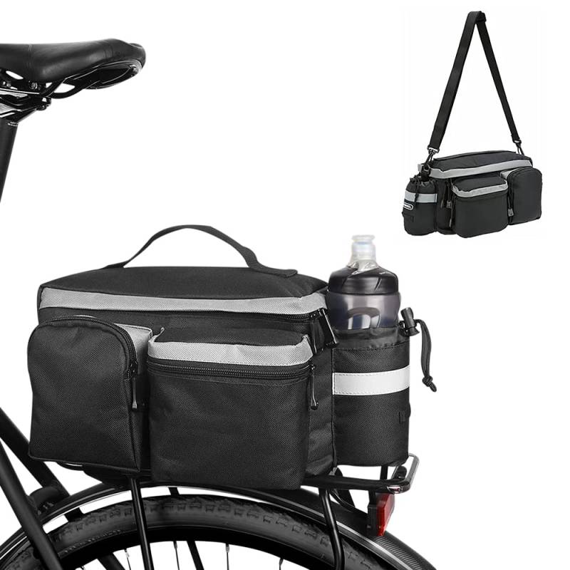 Gohytal Fahrrad Gepäckträgertasche, Tasche für Gepäckträger Fahrrad Hinter Satteltasche Multifunktionale Gepäcktasche wasserdichte Handtasche Fahrrad Tasche mit Reflektierende Gepäckträgertaschen von Gohytal