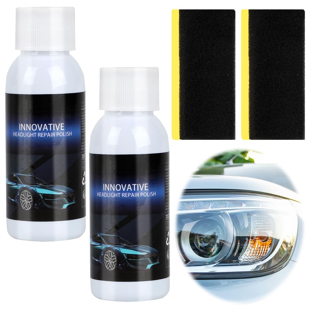 Gohytal Reparatur- Flüssigkeit für Autoscheinwerfer, 2er Scheinwerfer Aufbereitung Set Car Headlight Repair Fluid Reparaturflüssigkeit Für Autoscheinwerfer für die Reparatur von Autoscheinwerfern-30ml von Gohytal