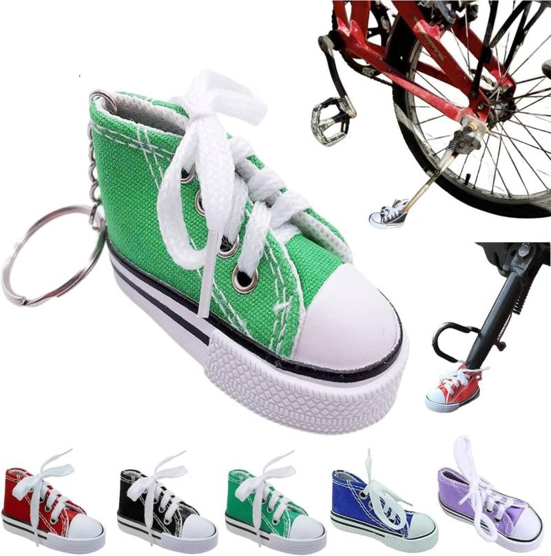 Personalisierte Motorrad-Fußstütze, kleiner Schuh, Motorrad-Seitenständer, Kickstand-Verlängerungspolster, Ständer-Verlängerungspad, niedliche Mini-Leinwandschuhe, Seitenstände (Green) von Gokame