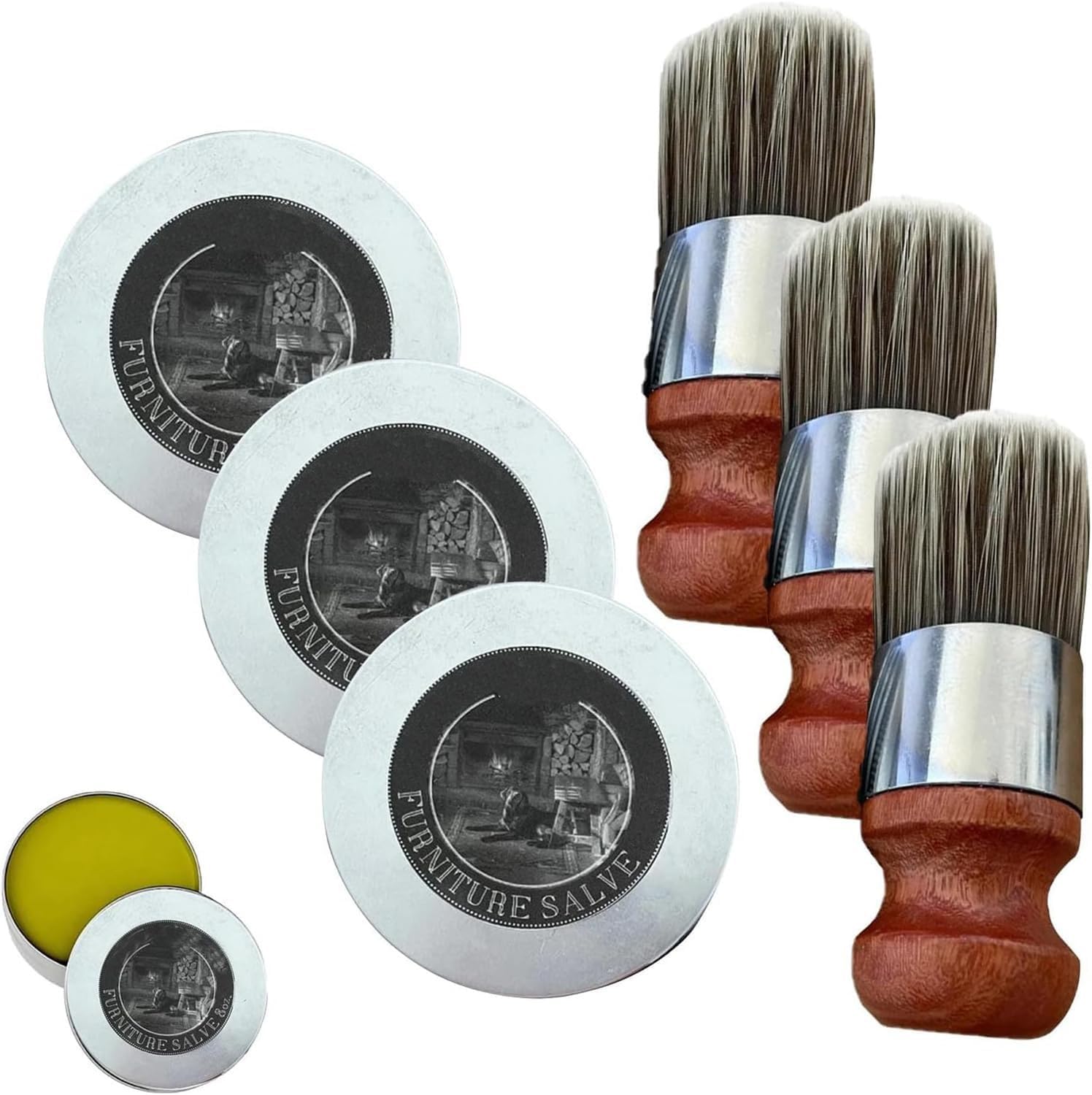 Gokame Furniture Salve for Leather, Leather Furniture Salve, Furniture Salve Brush, Ledermöbel, Salbe und Bürste, Leather Salve with Boar Bristle Brush for Home (3Set) von Gokame