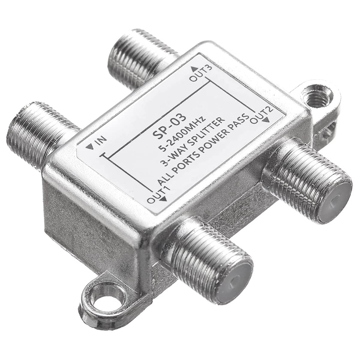 Gokeet 3-Wege-Koaxialkabel-Splitter, 5-2400 MHz, Funktioniert mit CATV, STB-Box, Satellit, Antennensystem, Hochgeschwindigkeits-Internet, Netzwerk von Gokeet