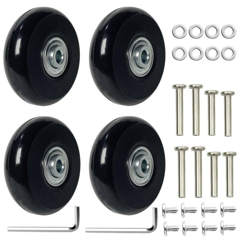 Goldyida 4 Stück Gummi Gepäckkoffer Rad Koffer Gummi Rollen Räder Ersatz Wheels Rad Kofferrollen Ersatzrollen für Koffer Universal Gepäck Koffer Ersatzräder Universal Kofferräder (50 * 18mm) von Goldyida