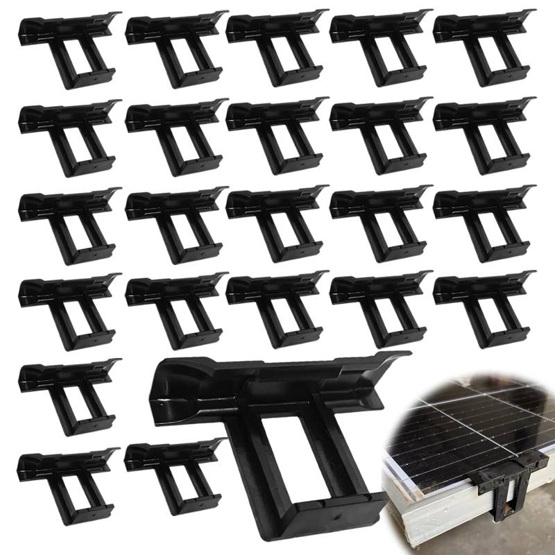 Golgner 24 Pcs Solarpanel Wasserablauf Clips, 30mm Solarpanel Schlammentfernungsclip, PV Module Reinigung Clips, Solarmodul Reinigungsclips, für Solarpanelen, Wasserablauf, Reinigungs, 30mm von Golgner