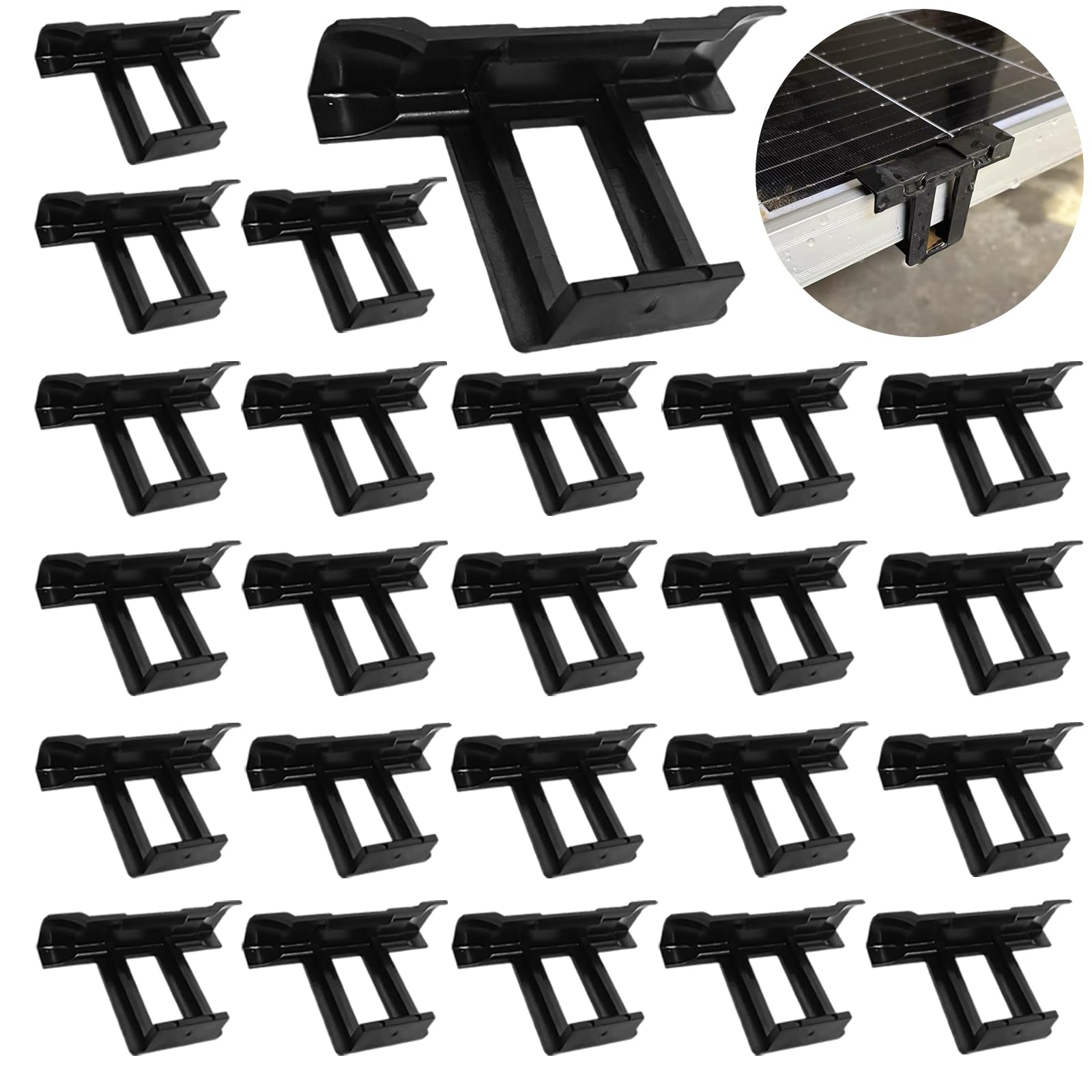 Golgner 24 Pcs Solarpanel Wasserablauf Clips, 35mm Solarpanel Schlammentfernungsclip, PV Module Reinigung Clips, Solarmodul Reinigungsclips, für Solarpanelen, Wasserablauf, Reinigungs, 35mm von Golgner