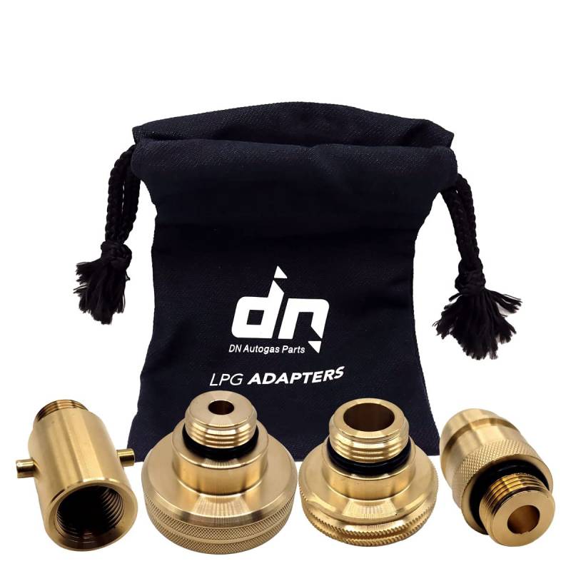 Gomet LPG GPL Autogas Safefill Tank-Nachfülladapter-Set M22 für alle Europa ACME DISH EURONOZZLE Bajonett mit Tasche von Gomet