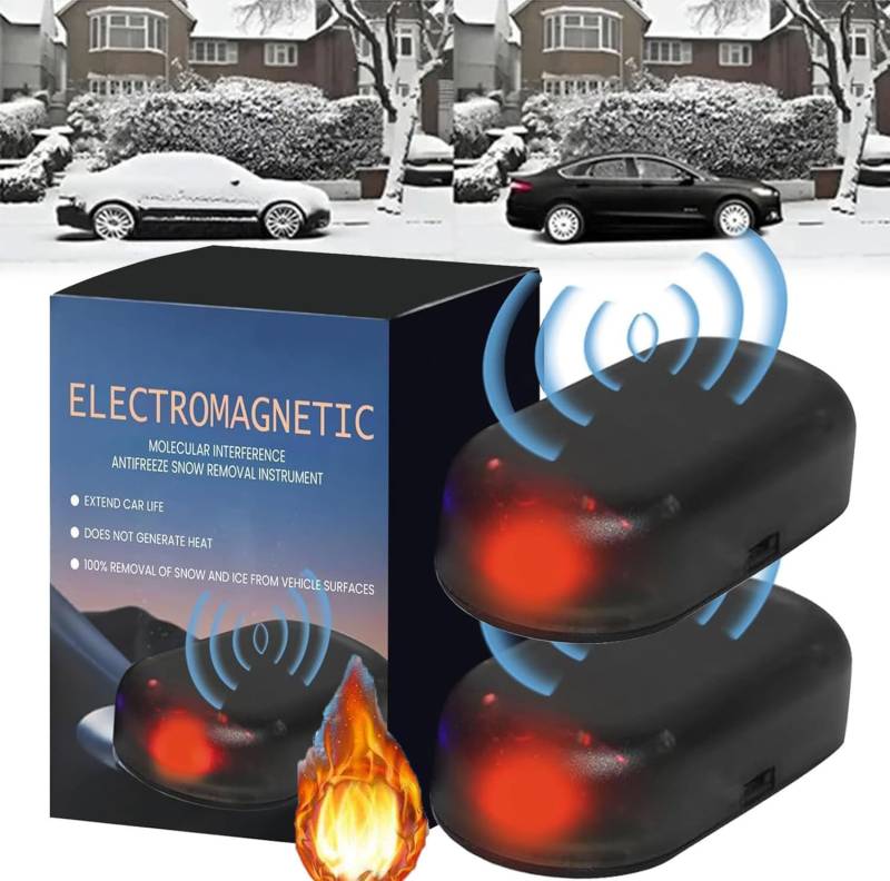 Elektromagnetisches Wellen-Anti-Frost-und Schneeräumgerät,Frostschutz-elektromagnetisches Auto-Schneeräumgerät,Entfroster für die Windschutzscheibe des Autos,elektromagnetische Schneeräumung (2 Stück) von Goniome