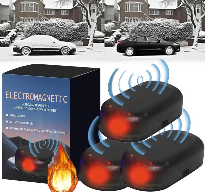 Elektromagnetisches Wellen-Anti-Frost-und Schneeräumgerät,Frostschutz-elektromagnetisches Auto-Schneeräumgerät,Entfroster für die Windschutzscheibe des Autos,elektromagnetische Schneeräumung (3 Stück) von Goniome