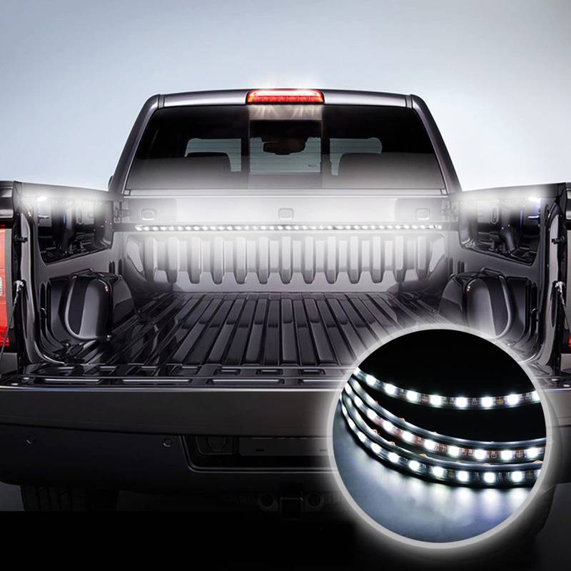 Goodream LKW Bett Lichter, 2pcs 60 Zoll wasserdichte LED Streifen Lichter Bar für Auto Kofferraum, Pickup, SUV, Wohnmobil, Zubehör mit EIN/Aus Schalter, Sicherung und 2-Wege Splitter Kabel von Goodream