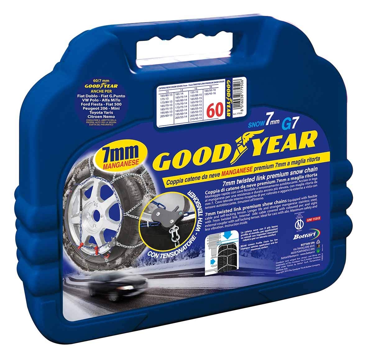 Goodyear 77953 Schneeketten 7 mm für auto, Größe 080 von Goodyear