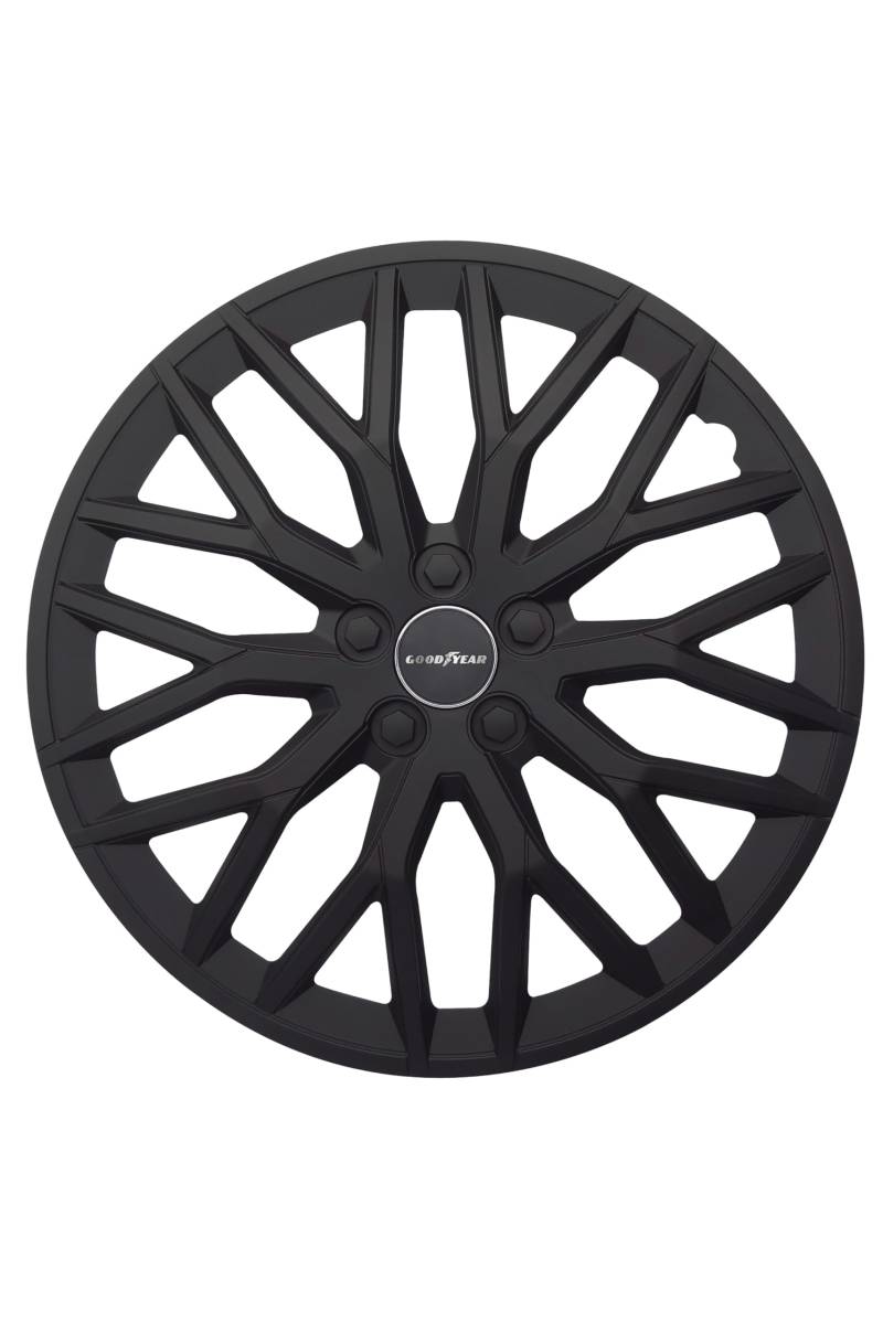 Goodyear Satz von 4 Radkappen 14" Modell Silverstone Schwarz. Sportliches Design, das gut zum Äußeren des Fahrzeugs passt. Robuste und langlebige Konstruktion. von Goodyear