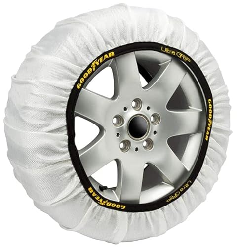 Goodyear Set mit 2 Textil-Schneeketten für Autos, Ultra Grip, Größe XL, speziell für den Betrieb des Fahrzeugs, Textilien, Weiß von Goodyear