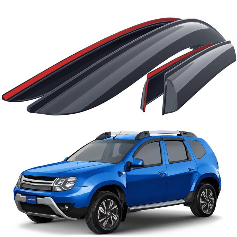 Goodyear Windabweiser für Dacia Duster 2010-2017 Autofenster Regenschutz, Regenabweiser, Anklebbare Deflektoren, 4 Stück von Goodyear