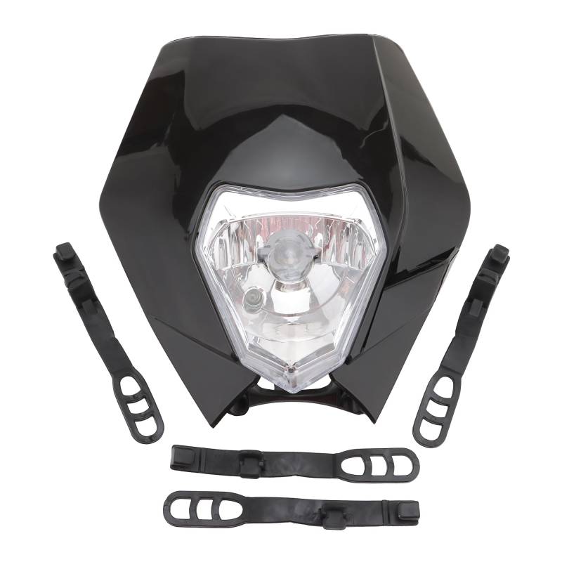 GOOFIT schwarz 12V 35W Scheinwerfer Frontscheinwerfer Lichtmaske mit Front Verkleidung Ersatz für Motorrad Dirtbike Pocketbike Motocross Supermoto Supermoto Schwarz dit Pocketbike von GOOFIT