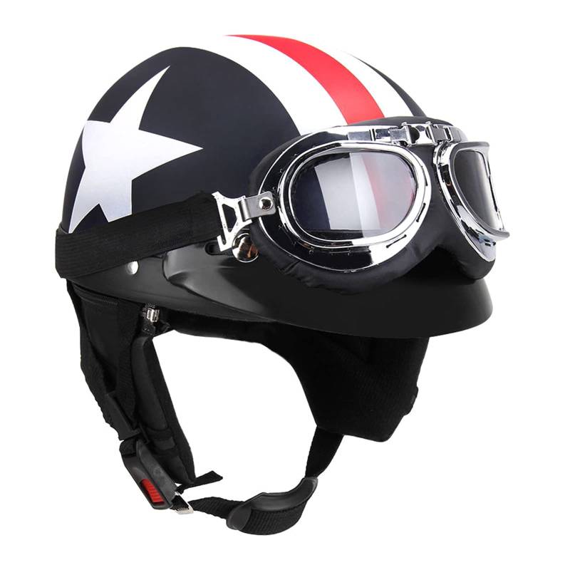 GoolRC Motorradhelm, mittelgroß, offen, mit Visier, Schal, Motorradhelm von Goolsky