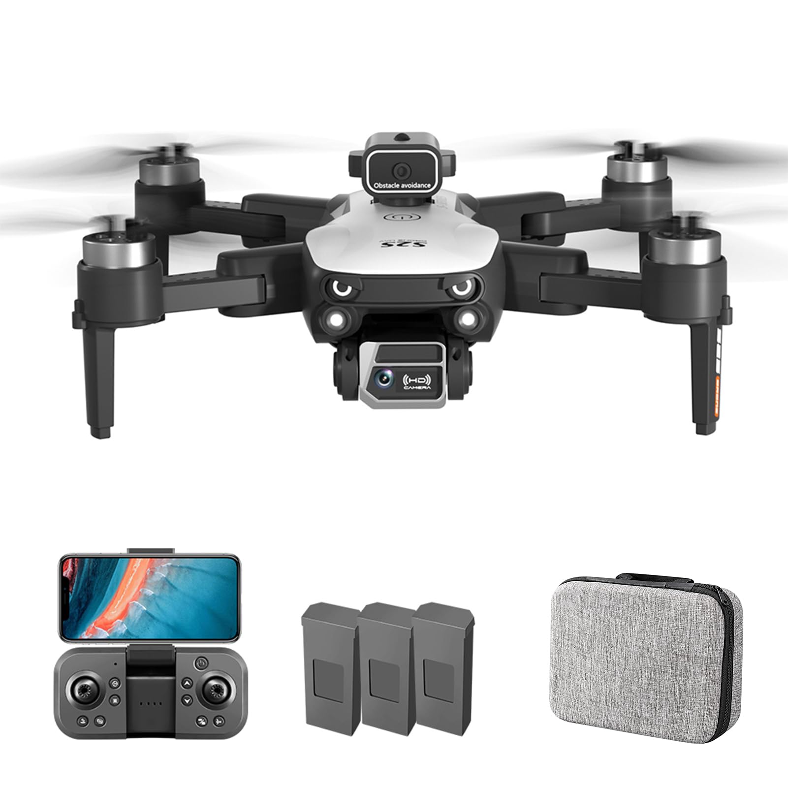 Goolsky Drohne mit Kamera 6K Dual Hindernisvermeidung, WiFi, FPV, 2.4GHz Bürstenloser Motor, Geschenk für Kinder Erwachsene Aufbewahrungstasche Paket mit 3 Akkus von Goolsky