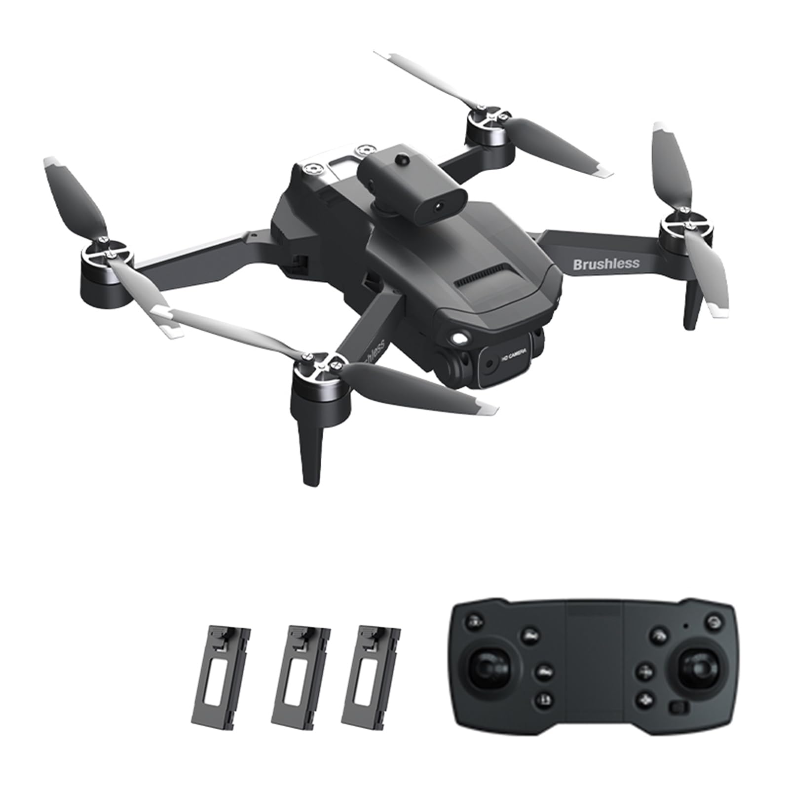 Goolsky Drohne mit Kamera Dual 1080P 2,4G WiFi FPV Bürstenlos Optischer Fluss Quadcopter-Brummen, Luftaufnahmen Ferngesteuerte Drohne Hindernisvermeidung Gestenfotografie Folgen Sie Dem Flug 3 Akku von Goolsky