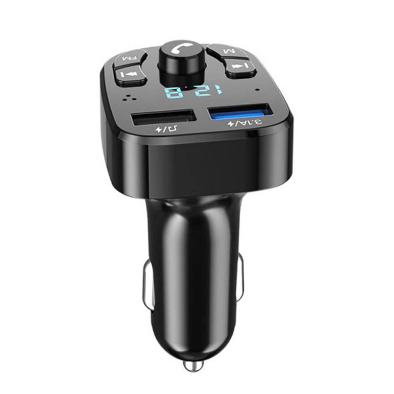 Goolsky FM-Transmitter BT, Auto MP3-Player Drahtloser Audio Musik Stereo Dualer USB-Port Autoladegerät Unterstützung für Freisprechen USB-Flash-Laufwerk Spannungsanzeige von Goolsky