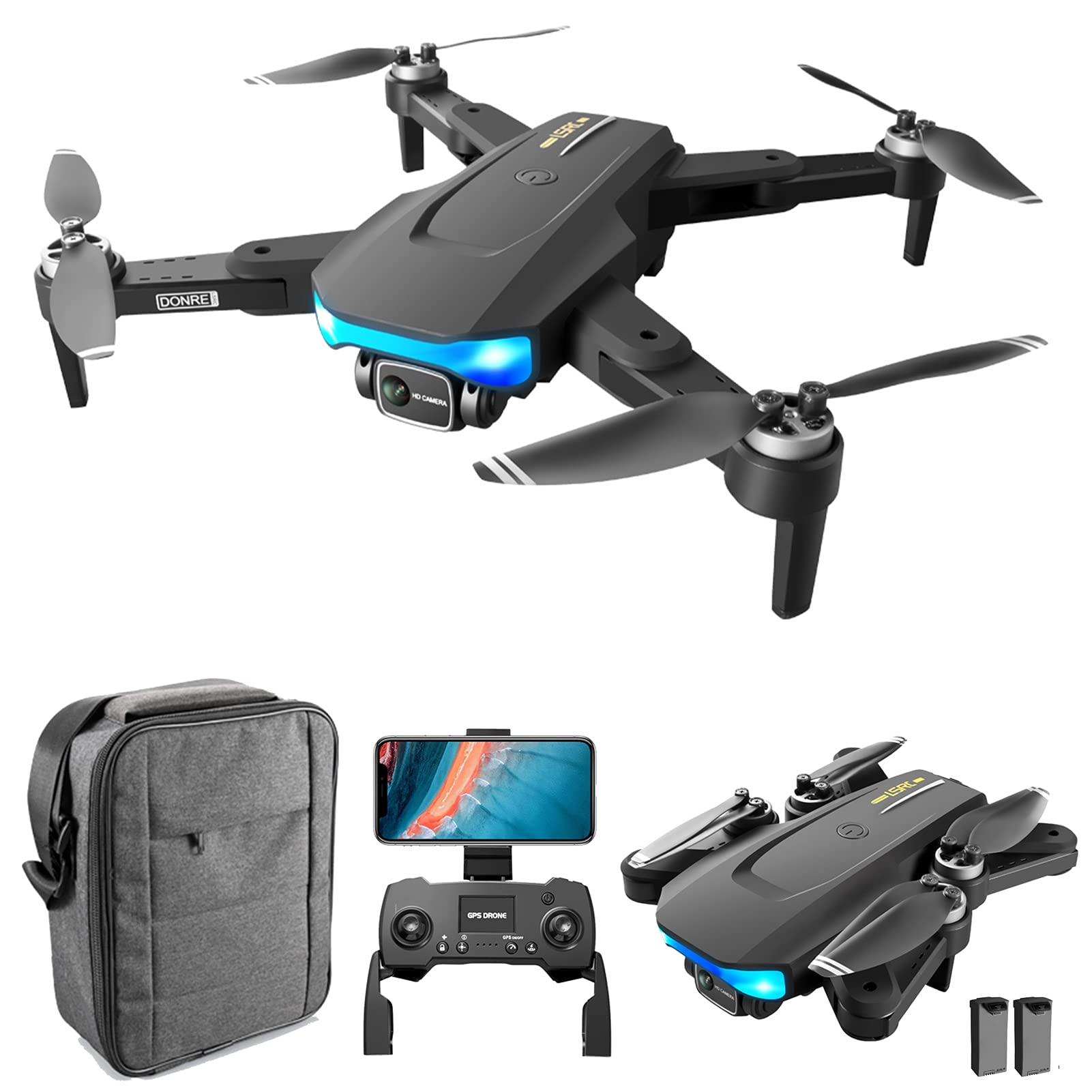 Goolsky Drohne mit Kamera 6K LS-38 GPS 5G Wifi EIS Bürstenloser Motor Anti-Shake Gimbal Video Antenne FPV Quadcopter Smart Follow Mode Geschenke für Kinder Erwachsene Rucksack Paket 2 Batterie von Goolsky