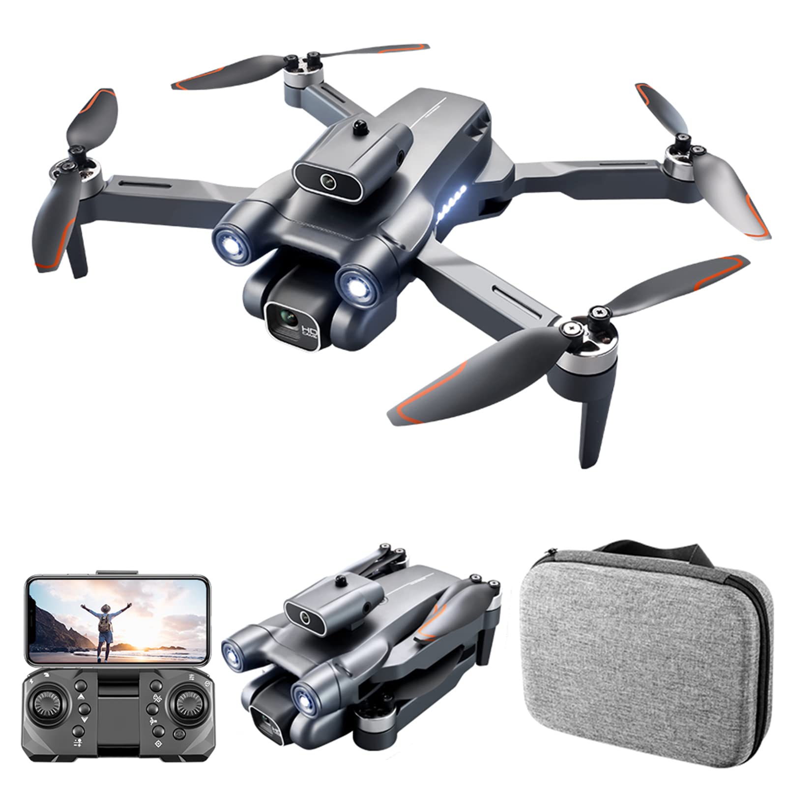 Goolsky LS-S1S Drohne mit Kamera Daul 4K WIFI Professional Bürstenloser Quadcopter mit Hindernisvermeidung, Optischer Fluss Positionierung, Gestenfotografie, Maintien D'Altitude Mode 'Headless' 1 Akku von Goolsky