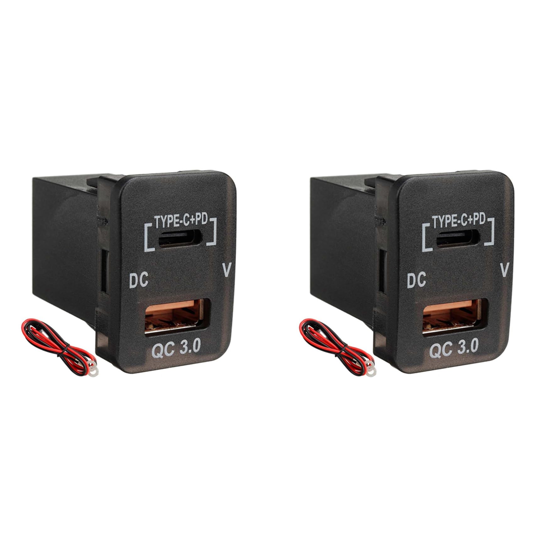 Goorvoucs 2X Auto Typ-C + PD QC3.0 Ladegerät Dual USB Adapter Armaturenbrett Steckdose Voltmeter für Prado von Goorvoucs