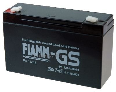 Gopacks Fiamm FG11201 PB IJ6-12HR 6V 12Ah Flamm PB Bleigel Akku AGM Technik für Futterboot Köderboot RTR Accu Batterie Battery Bateria Akkubatterie von Gopacks