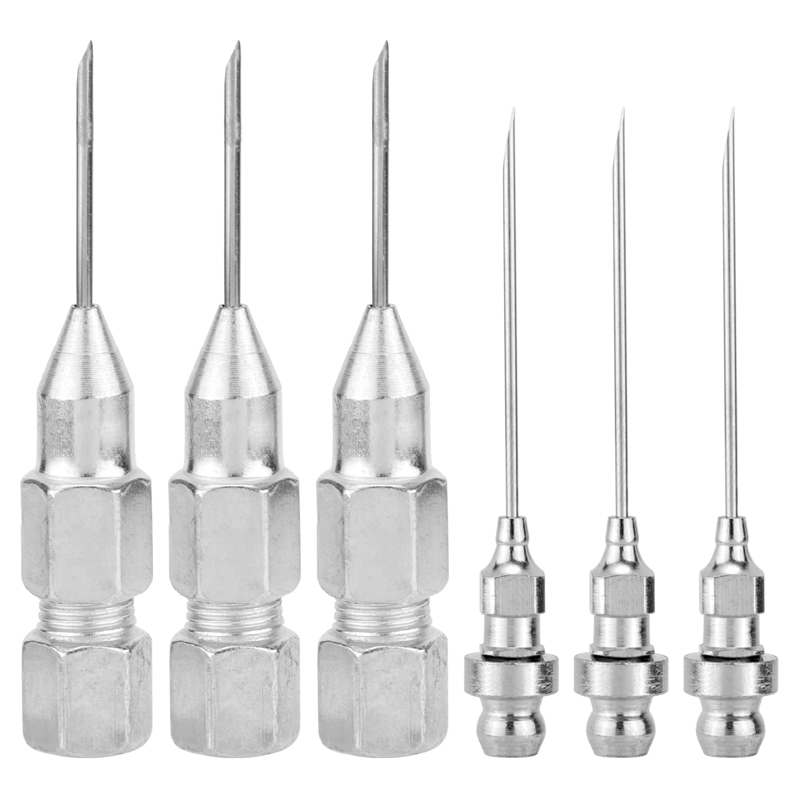 6stk Nadeldüse für Fettpresse, 3 Nadel für Fettinjektor Und 3 Werkzeug für Fettarmaturen Abnehmbare Nadelspitze für Fettpresse für Fettinjektion Verwendet in Engen Räumen und Tiefen Metalllöchern von Gosknor