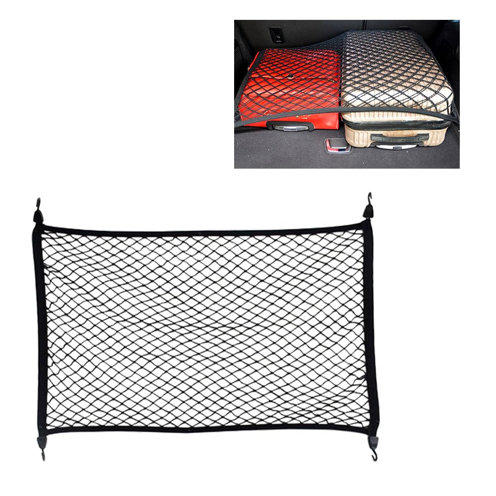 Gotetiso Gepäcknetz Kofferraumnetz Auto Kofferraum Gepäcknetz Auto Graplan Kofferraumnetz Kofferraum Organizer Aufbewahrung Netz mit Haken 60x40cm Erstreckt Sich auf 120x80cm für Meisten Fahrzeugtypen von Gotetiso