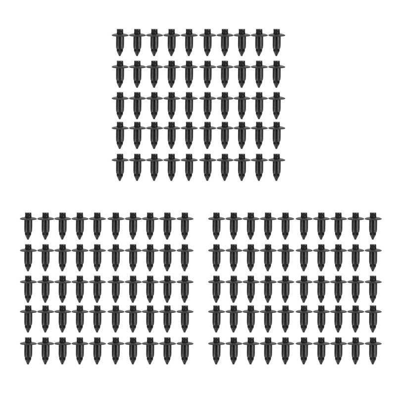 Gotoger 150 x Kunststoff-Nieten-Befestigungsclips für Fahrradverkleidungen, 6 mm, schwarz von Gotoger
