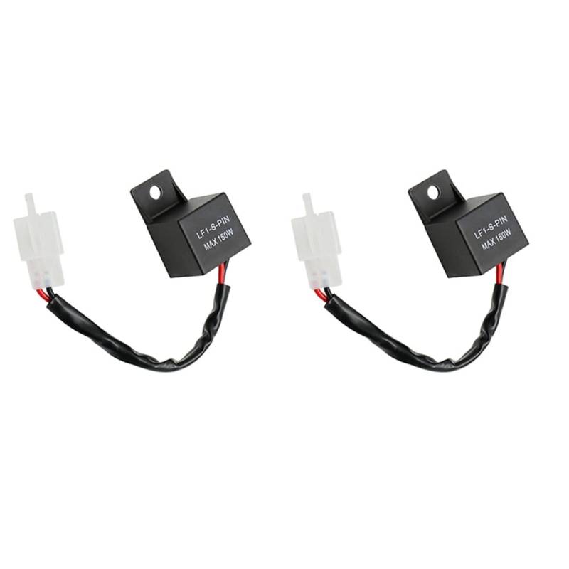 Gotoger 2 x 12 V LED Relais Blinkerrelais Motorrad Quad Lastanzeige LF1-S-PIN MAX 150 W 2-polig von Gotoger