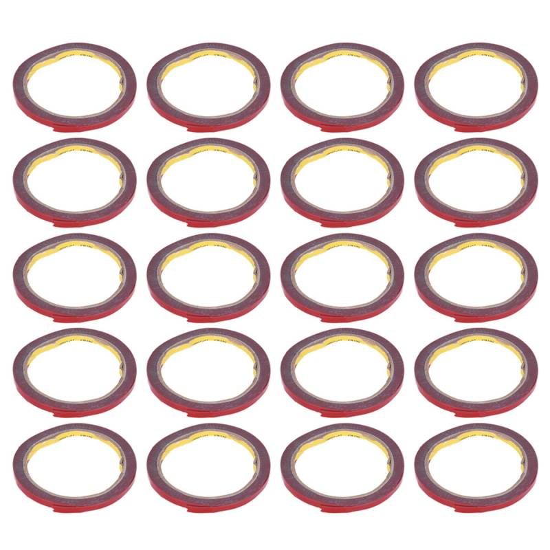 Gotoger 20 Stücke Dauerhafte Doppelseitige Super Klebrige Schaum-Bandrolle für Fahrzeug-Auto, Rotes 6mm x 3Meter von Gotoger