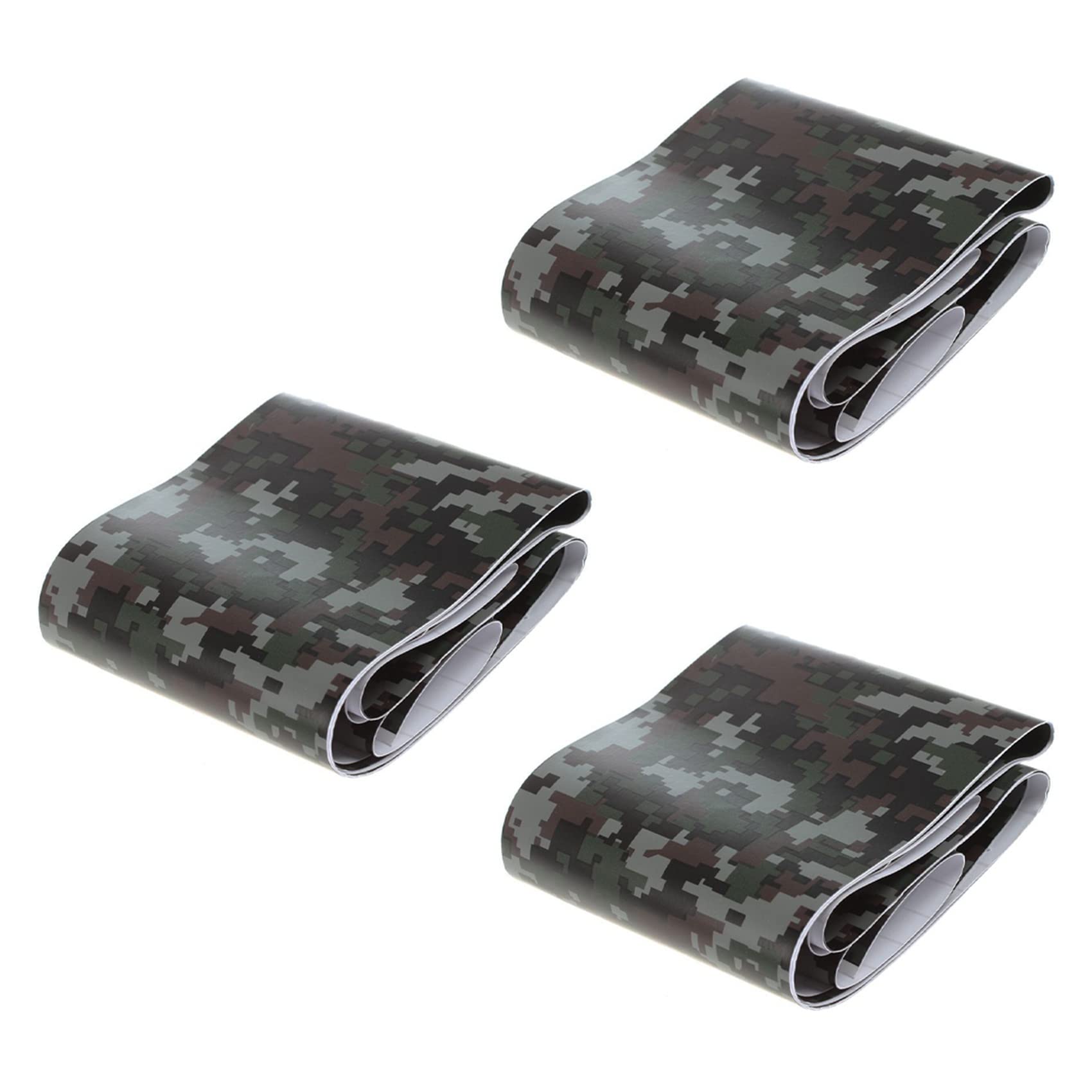 Gotoger 3 Rollen Kohlefaser-Motorrad-PVC-Vinyl-Aufkleber, Camouflage-Aufkleber, schwarz, digitale Tarnung, 152 x 10 cm von Gotoger