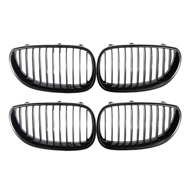 Gotoger 4X E60 Front Grill Niere Sport Grill Hauben Grill für E60 E61 M5 525I 525Xi 528I 528Xi 2003-2009 (Glanz Schwarz) von Gotoger