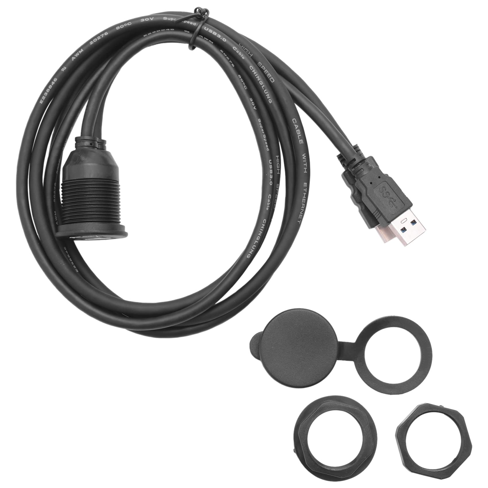 Gotoger USB 3.0 Und Zu + Usb3.0 Aux Extension Dash Panel Wasserdichtes Auto Unterputzmontage Kabel Für Auto Boot Und Motorrad - 1M von Gotoger