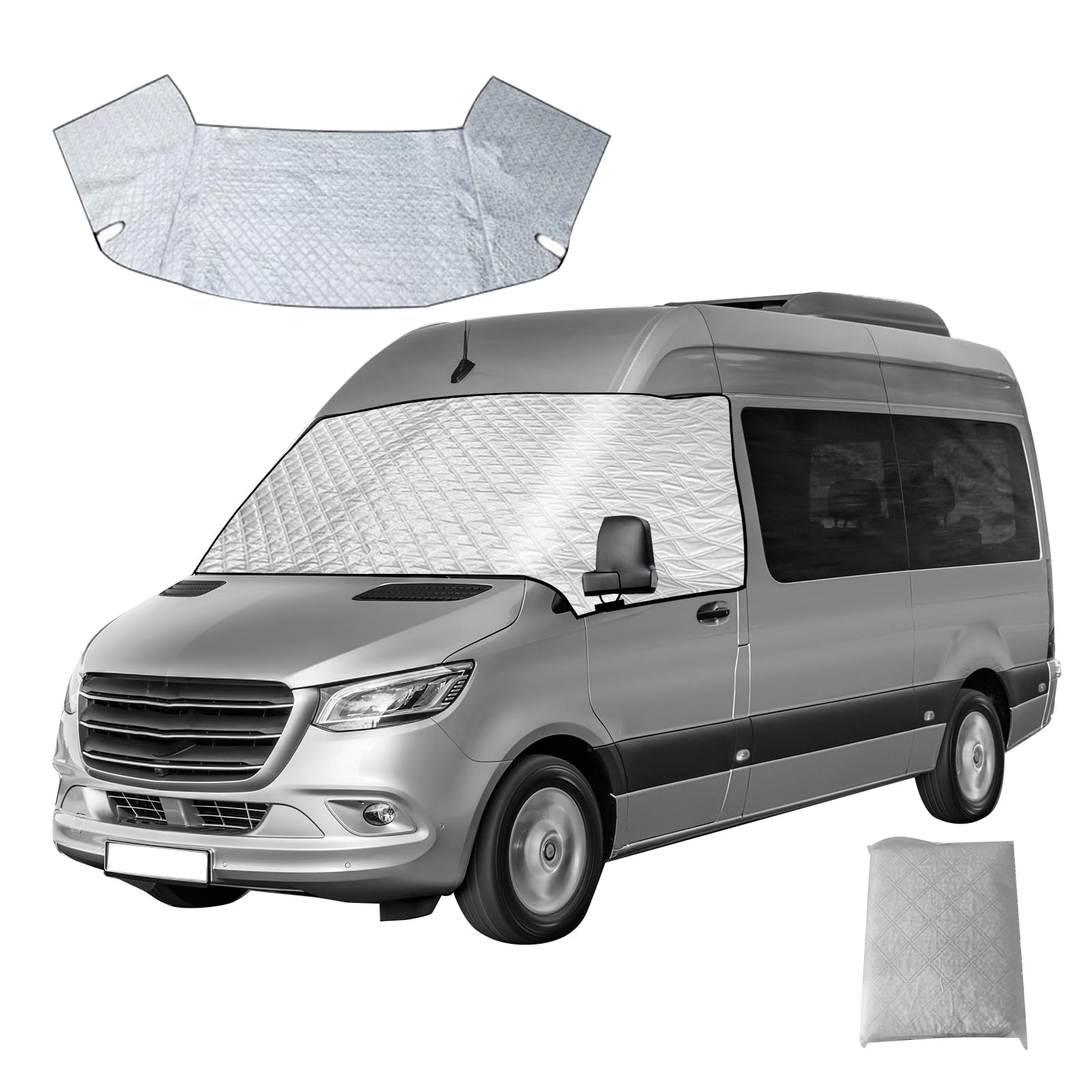 Frontscheiben-Abdeckung, passend für Mercedes Sprinter 2006–2018, externe thermische Windschutzscheibenabdeckung, Frontscheibe, Sonnenschutz, Windschutzscheibe, Schneeabdeckung von Gotrain