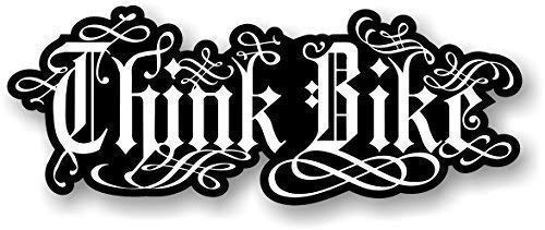 Schwarz Weiß' Think Bike' Sicherheit Slogan Design mit Energy Drink Stil Motiv Vinyl Auto Aufkleber 190x75mm von Ctd von Grace nnvg