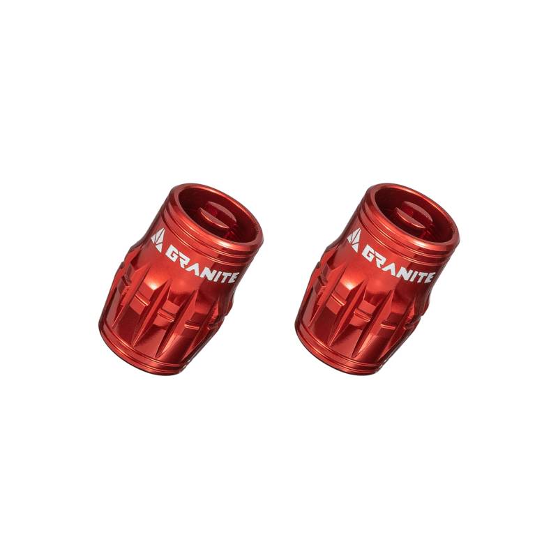 Granite Juicy Nipple Ventilkappe mit Ventilkern-Entfernungsfunktion, Reifenventilkappen Staubschutz für Fahrräder und Fahrzeuge, Langlebige Legierung Schrader-Ventilkappe, 2er-Set (Rot) von Granite