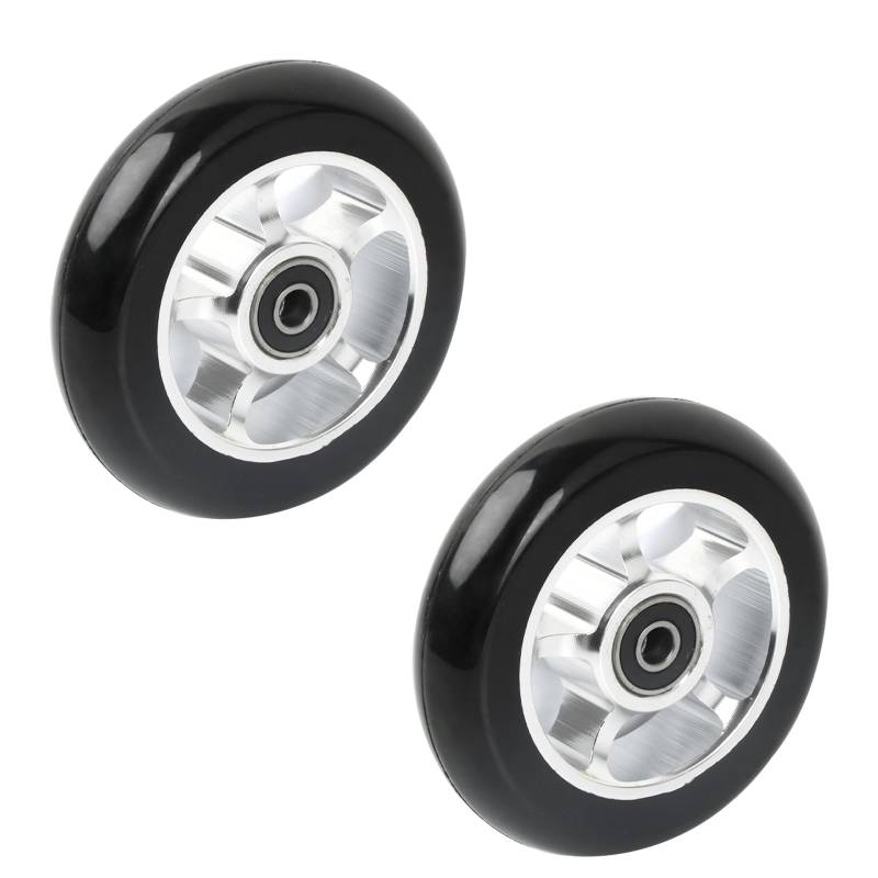 Granvoo 2 Stück Stunt Scooter Rollen 100 x 24mm, Scooter Ersatzräder Räder, Stunt Scooter Reifen, Roller Reifen, für Apollo/Cox/Fuzion Roller Scooter Stuntscooter (Silber-Schwarz) von Granvoo