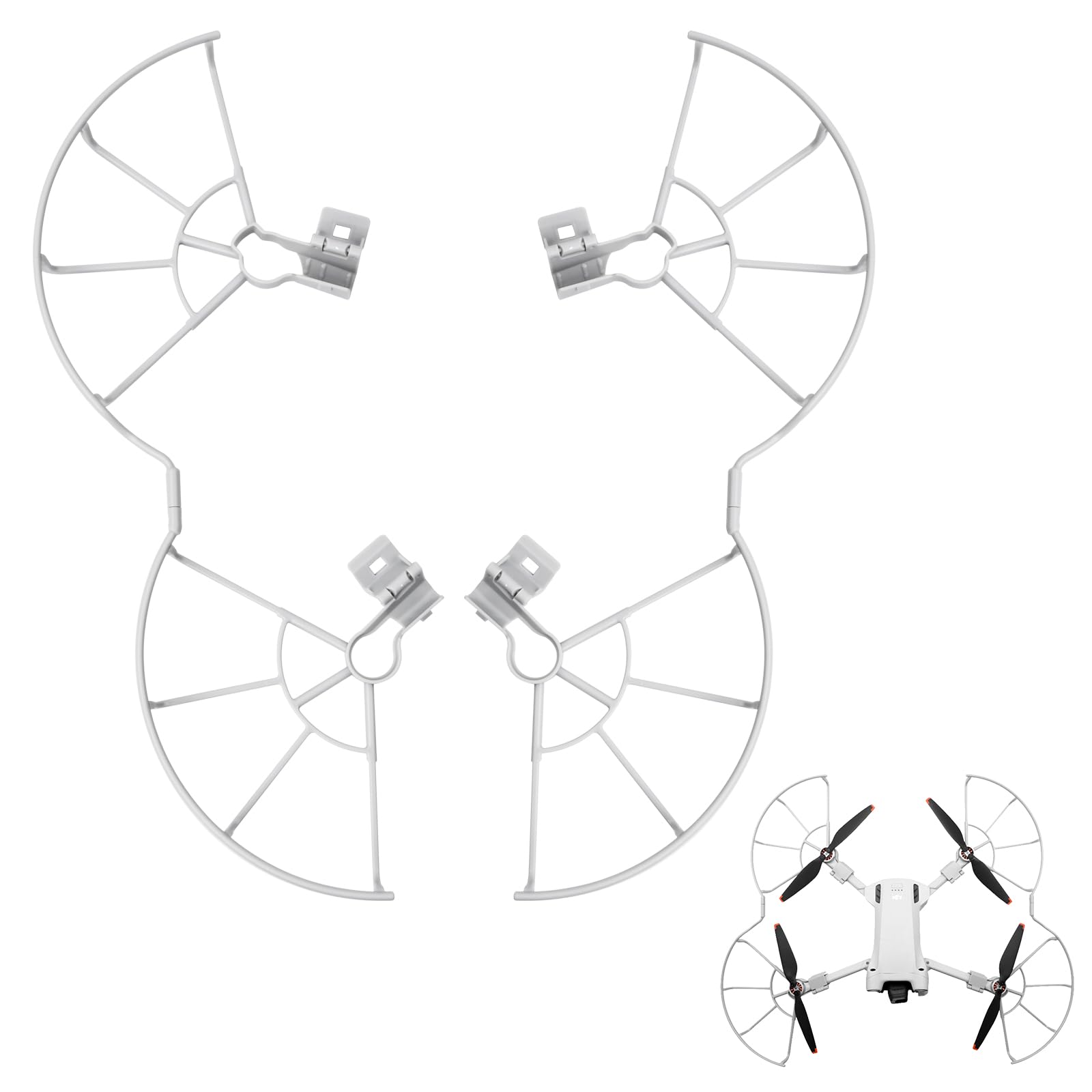 Granvoo Mini 3 Pro Propeller Schutz, Schnellspanner Abnehmbarer Propeller Protector, 360° Propellerschützer, Kunststoff Drohne Propeller Klingen Guard Schutzhülle Kompatibel mit DJI Mini 3 Pro von Granvoo