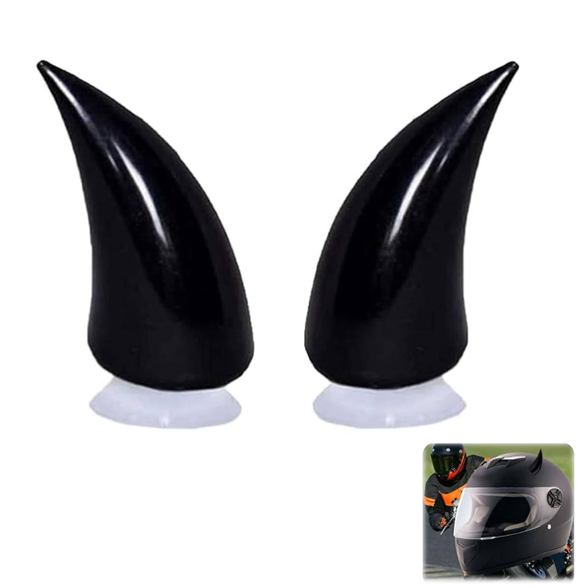 2 Stück Motorrad Helm Horn, Motorradhelm Devil Demon Horn, Mit Saugnapf Einzigartige Dekoration Ornament für Motorradhelm, Dekoration aus Kunststoff für Motocross-Helm für Kinder Und Erwachsene von Grasslandy