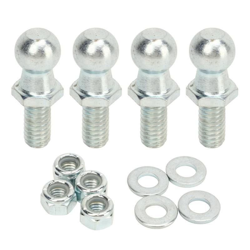 GRCFUMO 4 Stück 13 mm Kugelbolzen, Kugelbolzen mit langem Schaft und Hardware, hochfeste Auto-Propellerkugel für universelle Gaslift-Stützstreben-Endbeschläge von Grcfumo