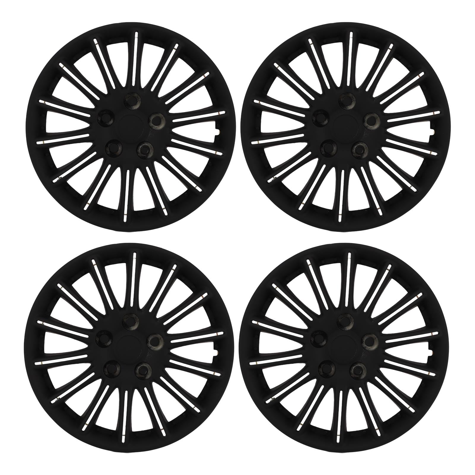 GRCFUMO 4PCS 13 Zoll Radnabenkappe, Schwarze stilvolle Radbezüge Hubcaps, symmetrisch -Stil -Radbezüge Ersatz für Universal Cars Trucks von Grcfumo