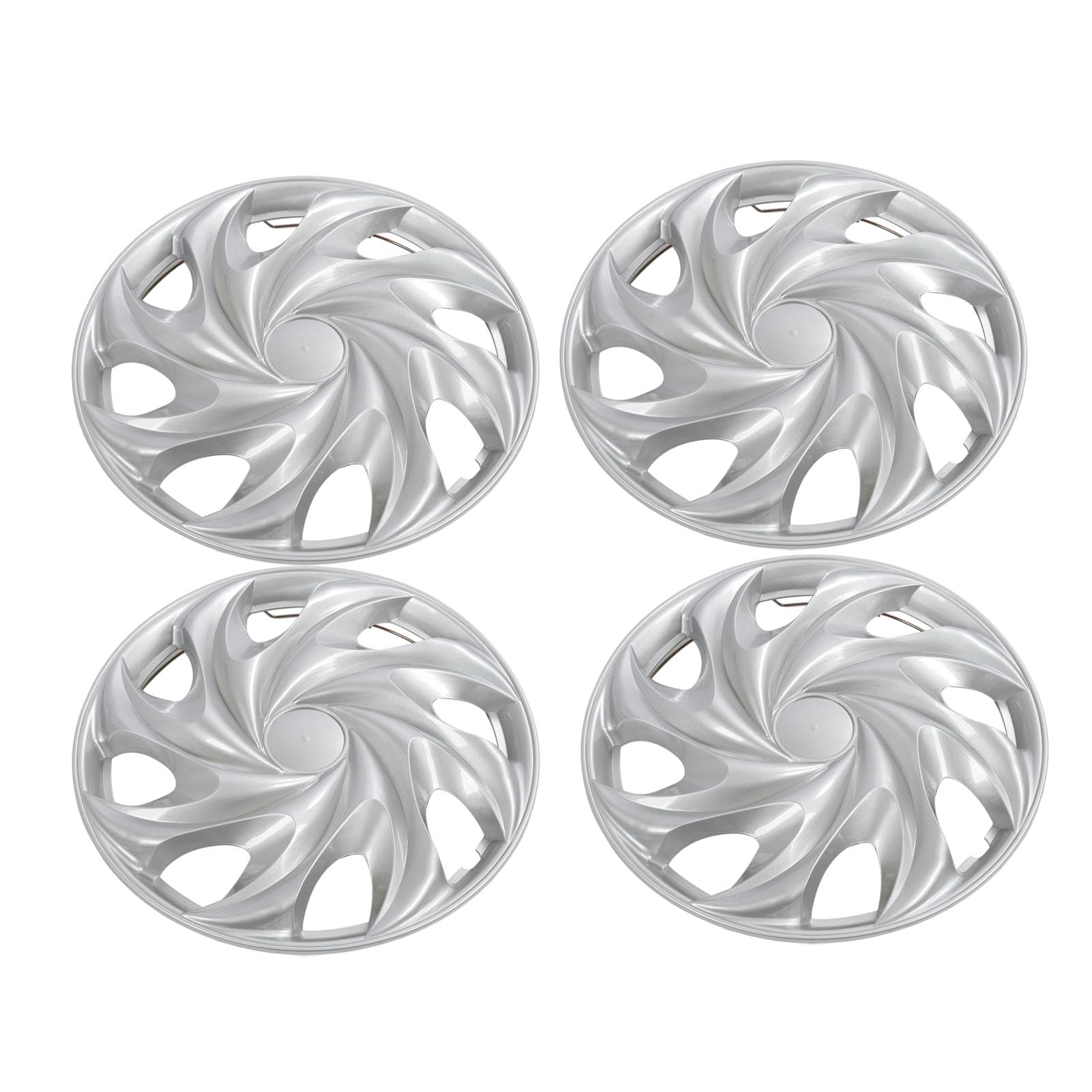 GRCFUMO 4PCS 14 Zoll Rad Nabenkappe, silbrige Radbezüge Hubcaps, Sporty Style Wheel Covers Ersatz für Universal Cars Trucks von Grcfumo