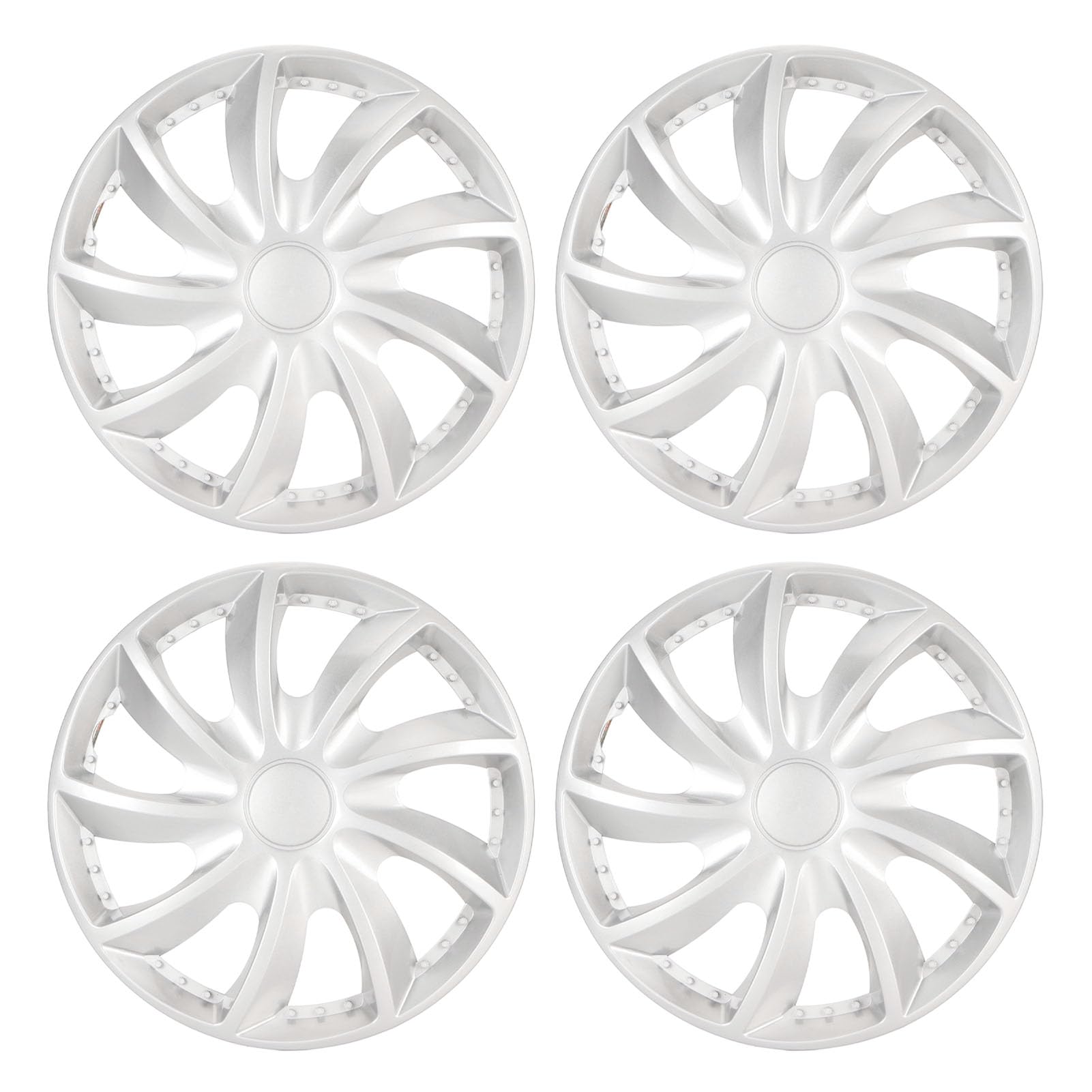 GRCFUMO 4PCS 15 Zoll Rad Hub Cap, weiße Rad bedeckt Hubcaps und Sportstil -Radbezüge Ersatz für Universal Cars Lastwagen von Grcfumo